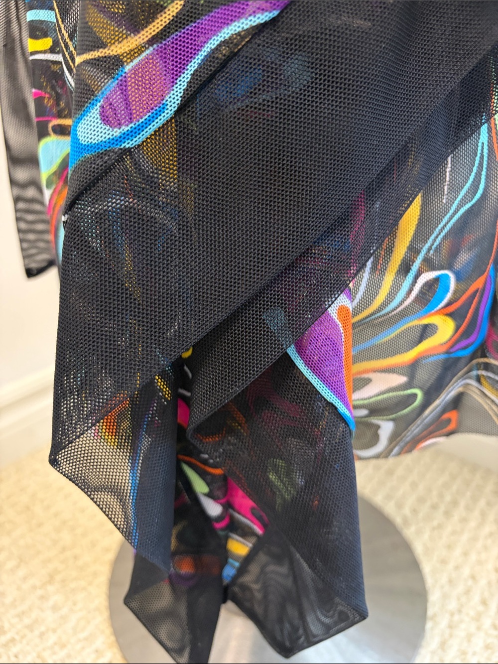 Multicolor Swirl Print Women’s Tunic with Belt - Picture 10 of 14